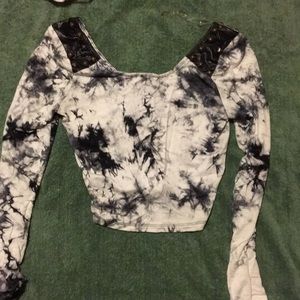 Tie dye studded crop top